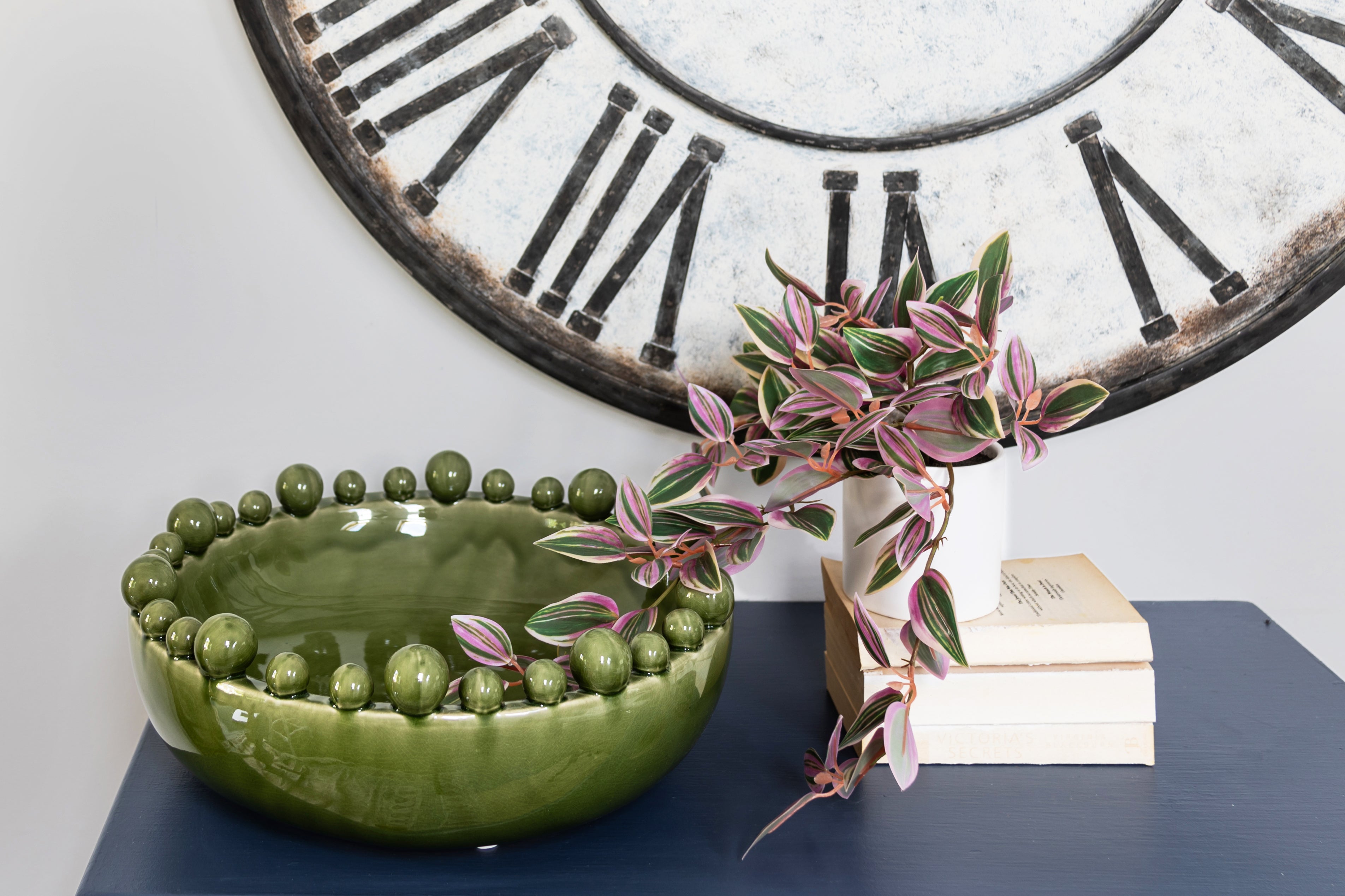 Glazed Green Bobble Edged Bowl